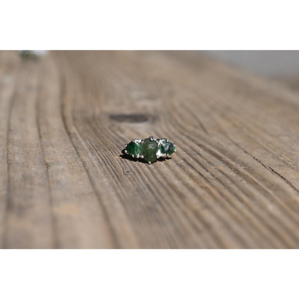 Engagement ring Emerald s, Natural Real and Raw, size 3 4 5 6 7 8 9 10 11 12